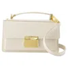 Golden Goose Deluxe Brand Structured Handbag With Gold-tone Clasp And Detachable Strap In White