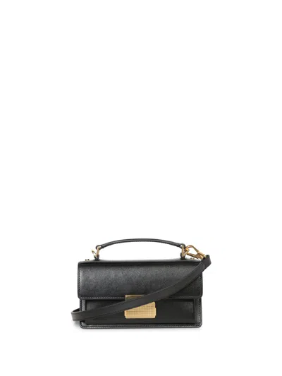 Golden Goose Venice Small Bag In Black Palmellate Leather And Gold Details