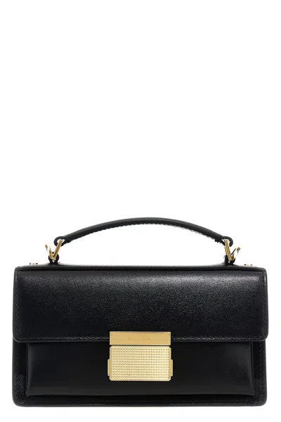 Golden Goose Venice Small Bag In Black Palmellate Leather And Gold Details