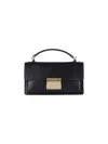 Golden Goose Structured Black Leather Handbag With Gold-tone Logo Plaque In Black