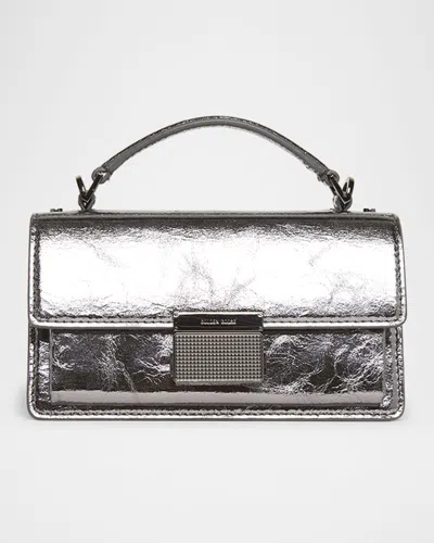 Golden Goose Venezia Small Metallic Leather Crossbody Bag In Rutenio Metal
