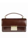 Golden Goose Structured Shiny Brown Handbag With Gold-tone Hardware In Brown