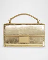 Golden Goose Venezia Small Shiny Wavy Leather Crossbody Bag In Light Gold Metal