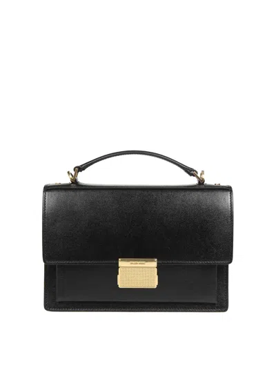 Golden Goose Venezia Bag Palmellato Leather Body Gold Metal Details In Black