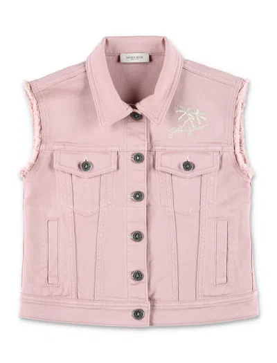Golden Goose Kids' Vest Denim Jacket In Grey
