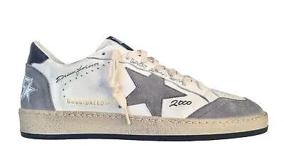 Pre-owned Golden Goose Vintage Crackle Ball Star Men's Shoes 11506 White And Grey In White + Gray
