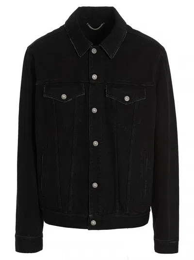 GOLDEN GOOSE VINTAGE-EFFECT BLACK DENIM JACKET