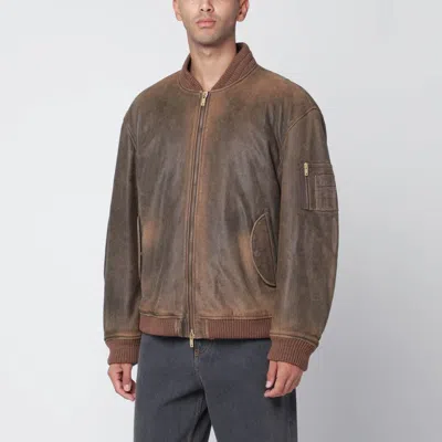 Golden Goose Vintage-effect Brown Bomber Men