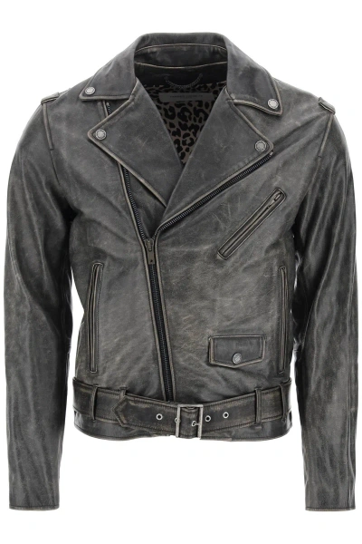 Golden Goose Golden Collection Leather Biker Jacket In Black