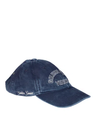 Golden Goose Vintage Embroidered Blue Baseball Cap