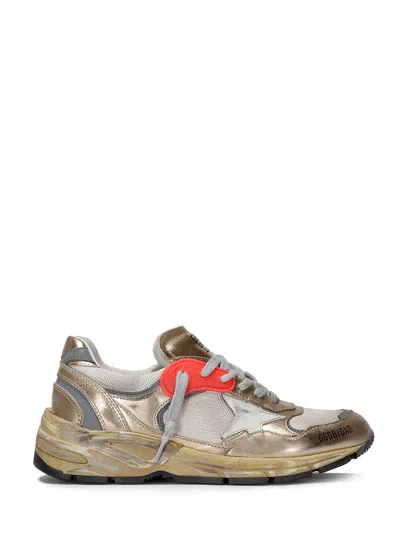 Golden Goose Vintage-finish Golden Leather Sneakers In Green