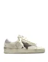 Golden Goose Vintage-inspired Distressed Sneakers With Prominent Star Detail In Neutral