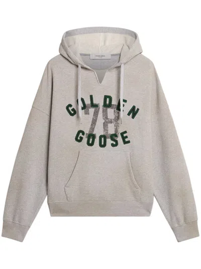 GOLDEN GOOSE VINTAGE-INSPIRED UNISEX HOODIE WITH RIBBED SIDES