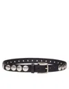 Golden Goose Vintage Leather Belt With Large Studs In Black