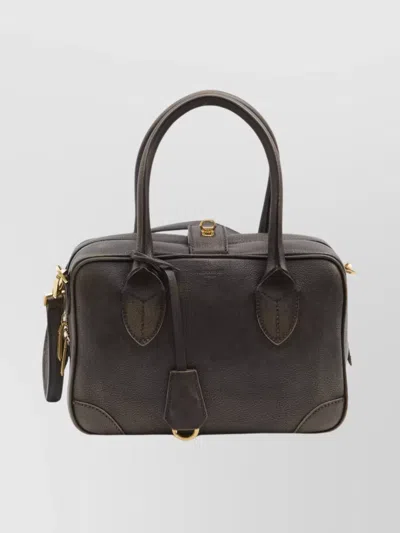 Golden Goose Vintage Leather Tote Bag With Adjustable Strap In Brown