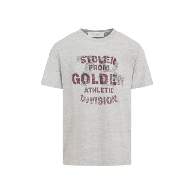 Golden Goose Vintage Print T-shirt Men In Gray