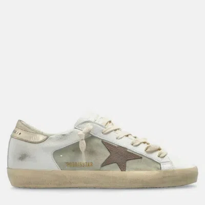 Pre-owned Golden Goose Vintage Star Detail Us 9 White Leather Sneakers