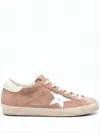 Golden Goose Vintage Suede Low-top Sneakers With Distressed Sole In Pink