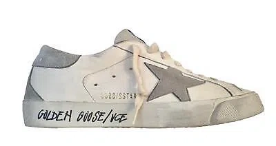 Pre-owned Golden Goose Vintage Super Star Men's Shoes 11166 White And Grey In White + Gray