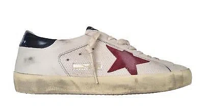 Pre-owned Golden Goose Vintage Super Star Men's Shoes 11715 White And Red In White + Red