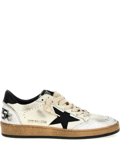 Golden Goose Vintage Treatment Napa Leather Superstar Sneaker With Star Detail And Back Heel Tab In Neutral