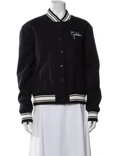 Pre-owned Golden Goose Virgin Wool Bomber Jacket In Blue