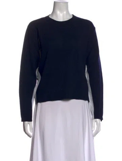 Pre-owned Golden Goose Virgin Wool Crew Neck Sweater In Black/blue