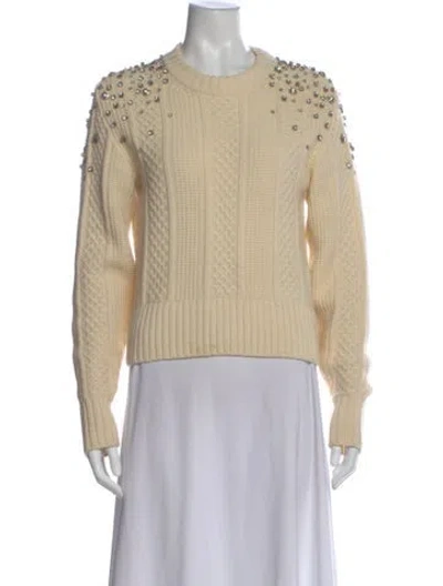 Pre-owned Golden Goose Virgin Wool Crew Neck Sweater In Neutral