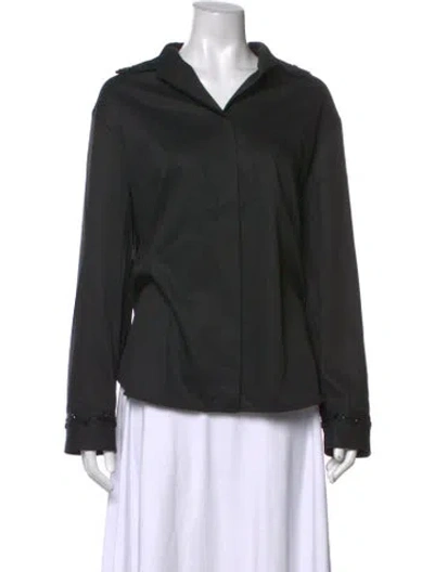 Pre-owned Golden Goose Virgin Wool Long Sleeve Top In Black
