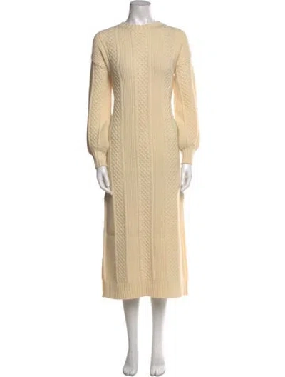 Pre-owned Golden Goose Virgin Wool Midi Length Dress In Neutral