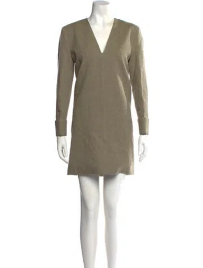 Pre-owned Golden Goose Virgin Wool Mini Dress In Brown
