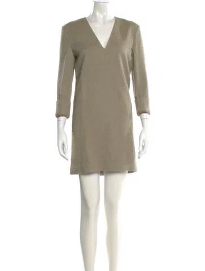 Pre-owned Golden Goose Virgin Wool Mini Dress In Brown