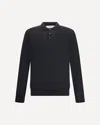 Golden Goose Wool Knit Polo Embroidered Detail In Black