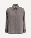 Golden Goose Garnet Shirt In Chevron Wool Blend Women In Brown