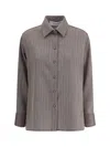 Golden Goose Garnet Shirt In Chevron Wool Blend Women In Brown