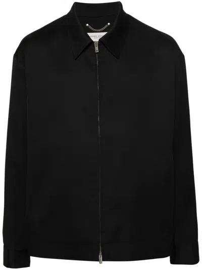 Golden Goose Double Gold Star Back Wool Jacket With Relaxed Fit And Two Pockets In Black