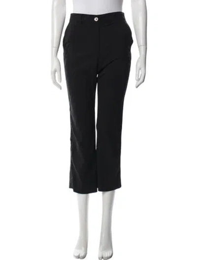 Pre-owned Golden Goose Virgin Wool Straight Leg Pants In Black