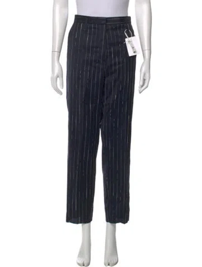 Pre-owned Golden Goose Virgin Wool Straight Leg Pants In Blue