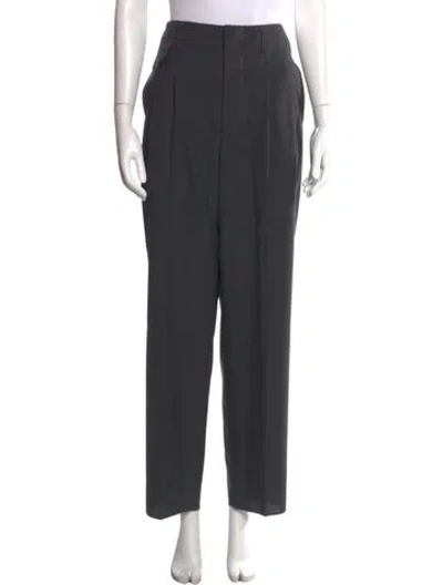 Pre-owned Golden Goose Virgin Wool Straight Leg Pants In Grey