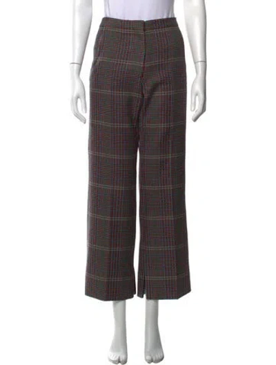 Pre-owned Golden Goose Virgin Wool Straight Leg Pants In Red