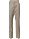 Golden Goose Relaxed Wool Straight Leg Pants In 褐色