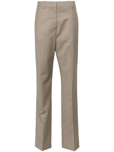 Golden Goose Virgin Wool Straight Trousers In Brown