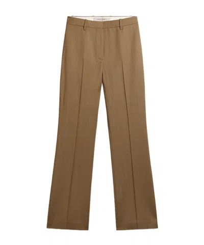 Golden Goose Virgin Wool Straight Trousers In Green
