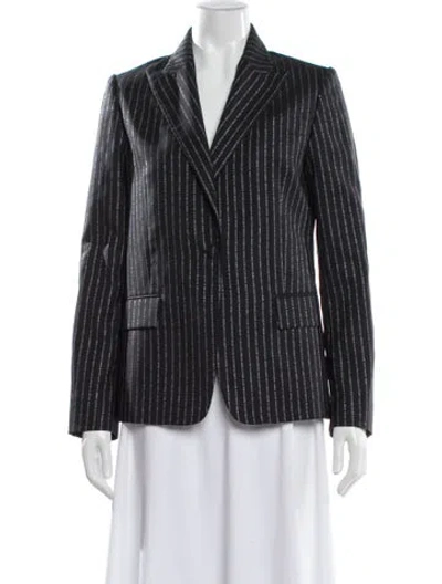 Pre-owned Golden Goose Virgin Wool Striped Blazer In Gray
