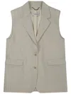 Golden Goose Beige Solid Notched Lapel Jacket In Gray