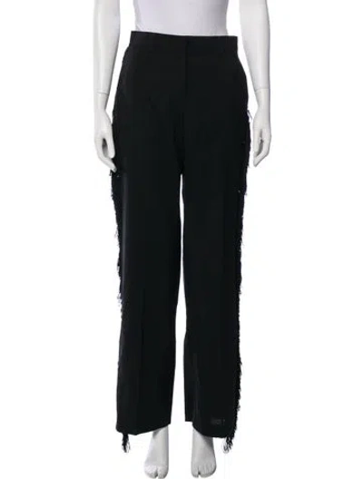Pre-owned Golden Goose Virgin Wool Wide Leg Pants In Black