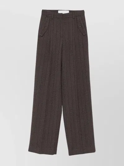 GOLDEN GOOSE VIRGIN WOOL WIDE-LEG TROUSERS PINSTRIPE DESIGN