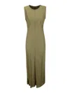 Golden Goose Journey Ws Tank Dress Fluid Viscose Twill In Green