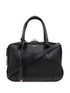 Golden Goose Life Black Sheepskin Bag And Gold Details In Black