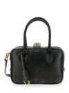 Golden Goose Life Black Sheepskin Bag And Gold Details In Black